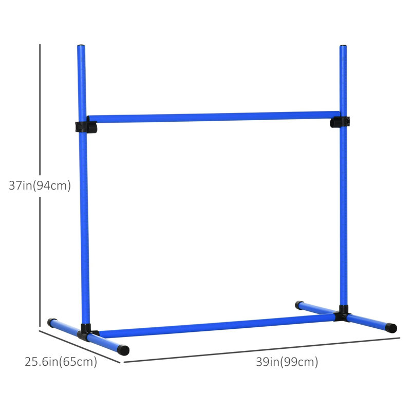 Blue Adjustable 4-Bar Dog Agility Training Set