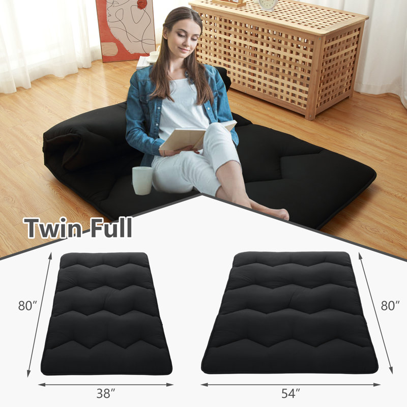 Japanese Futon Mattress Tatami Mat Floor Mattress Thicken Sleeping Mattress Foldable & Portable Roll Up Camping Mattress