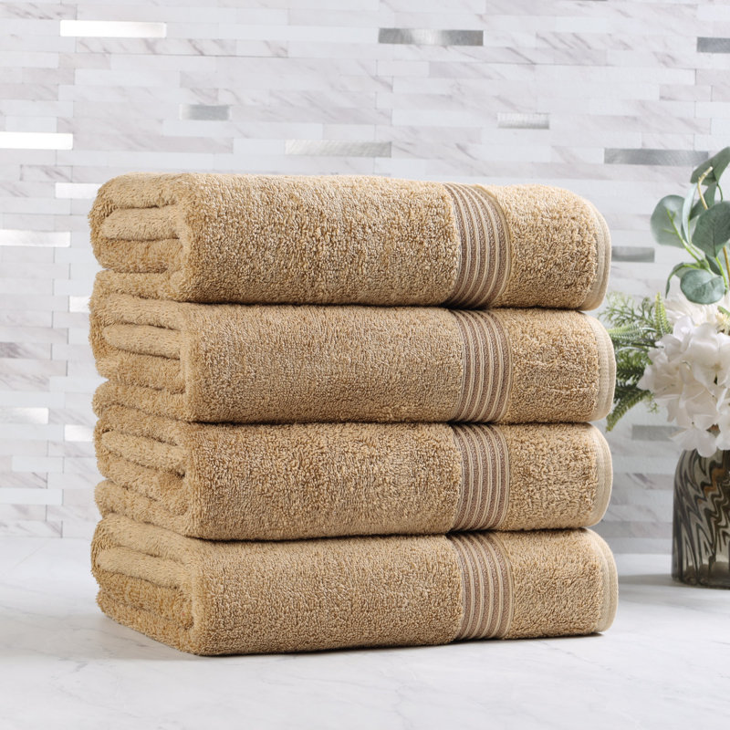 Oleg Heritage Egyptian Cotton Soft Absorbent Luxury Bath Towel, Toast