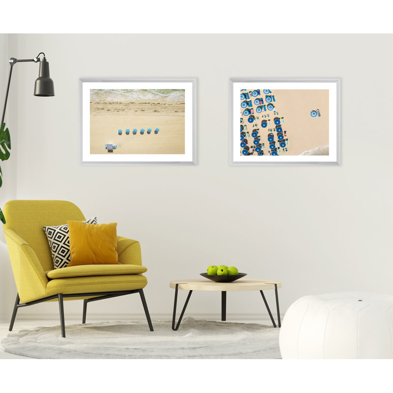 Beach Umbrellas - Print on Wood