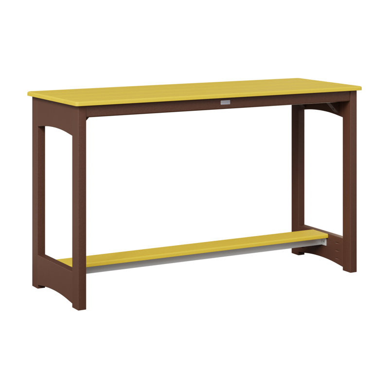 Balcony Outdoor Bar Table, Chocolate Brown, Sunburst Yellow, 35.5" H x 60" W x 22" D