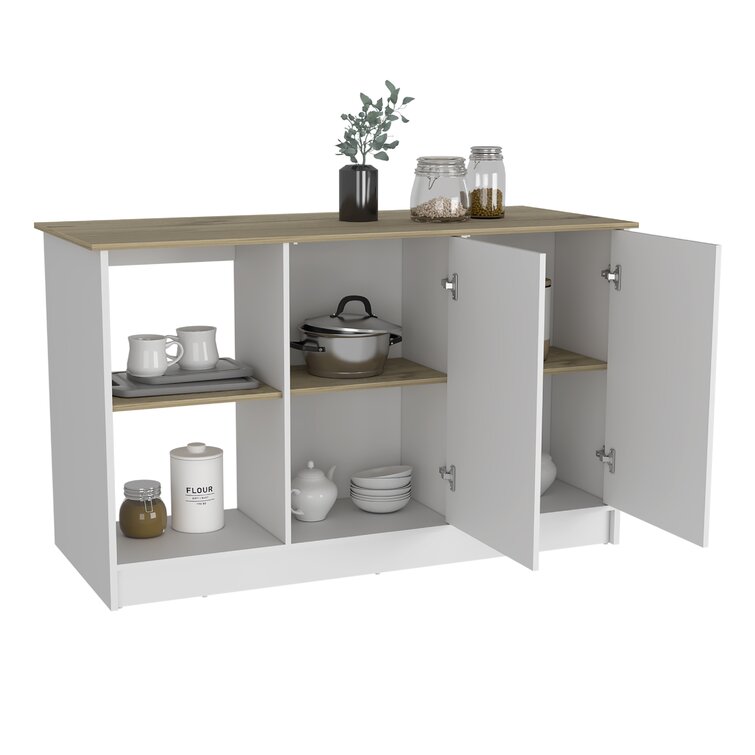 https://assets.wfcdn.com/im/34027032/resize-h755-w755%5Ecompr-r85/1901/190105508/Juniper+59-inch+Wide+Kitchen+Island+with+2+Open+Shelves+and+2+Cabinets%2C+Light+Oak+%2F+White.jpg