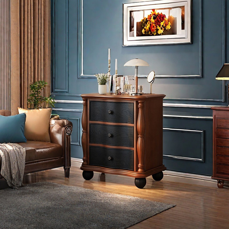 Classic Column Drawer Cabinet, Brown/Black