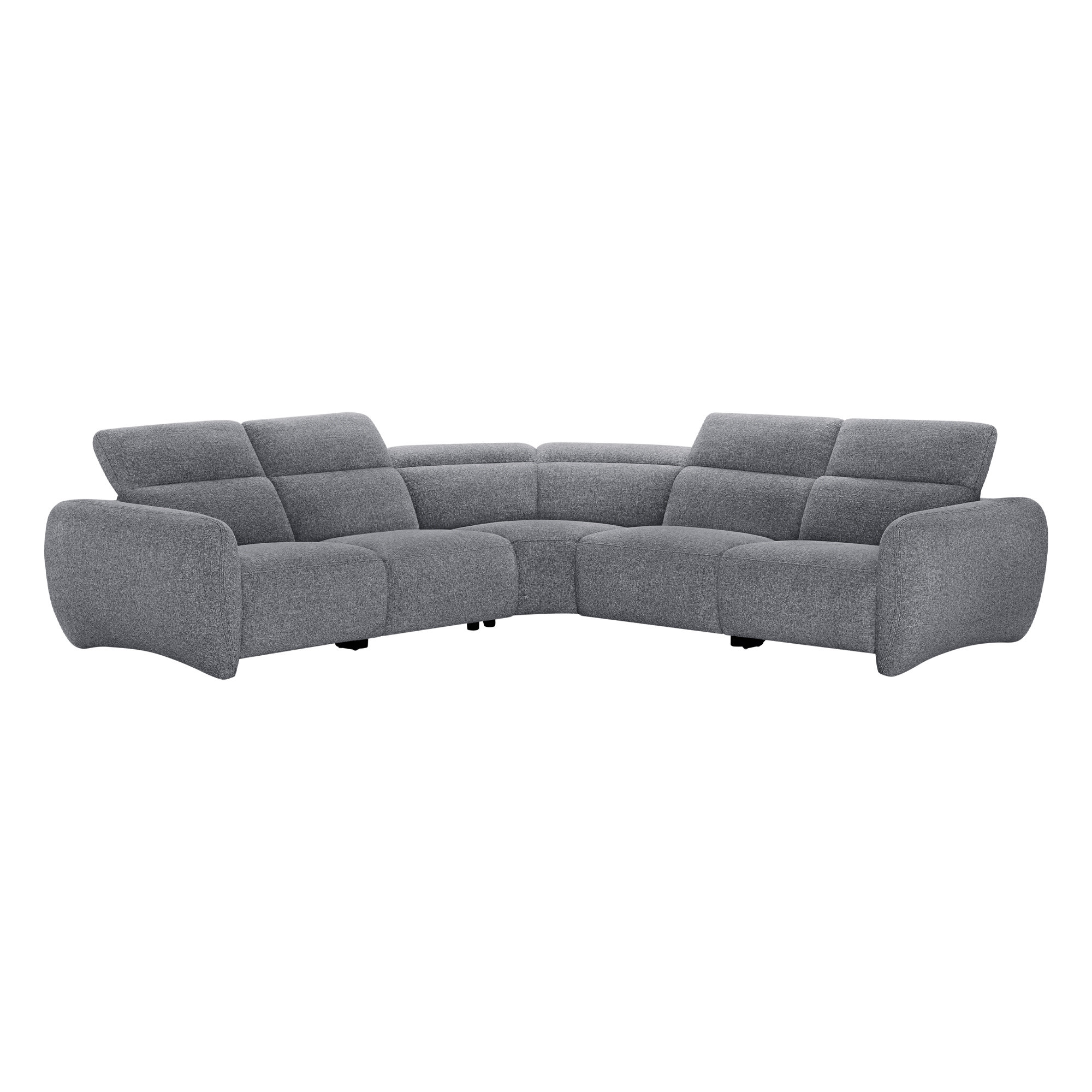 Astro 5-Piece Upholstered Power Reclining Sectional, Gray Polyester Blend
