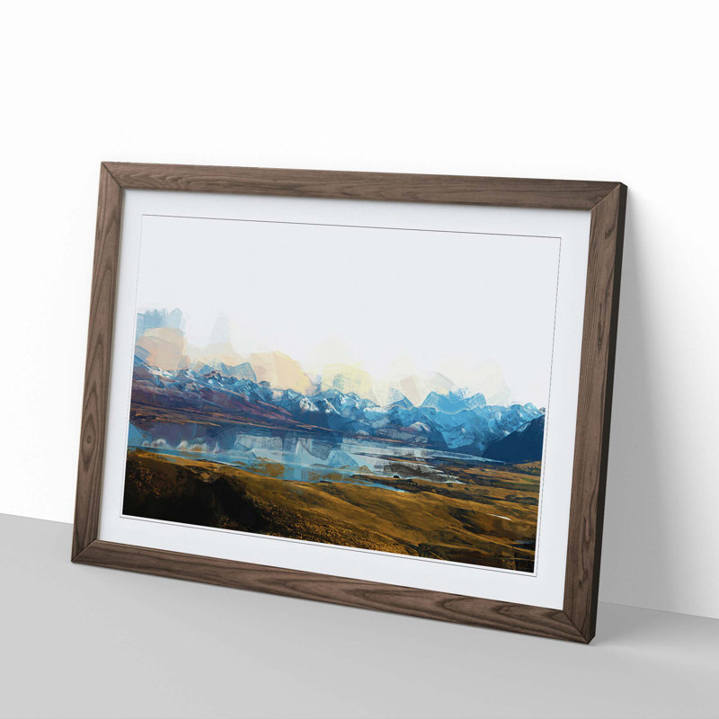 Lake Tekapo in New Zealand in Abstract - Picture Frame Graphic Art Print, Walnut Framed, 27cm H x 36cm W x 2cm D