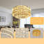 Lustre 12 po pour salon moderne à intensité variable doré-611174337-611174396-611174397