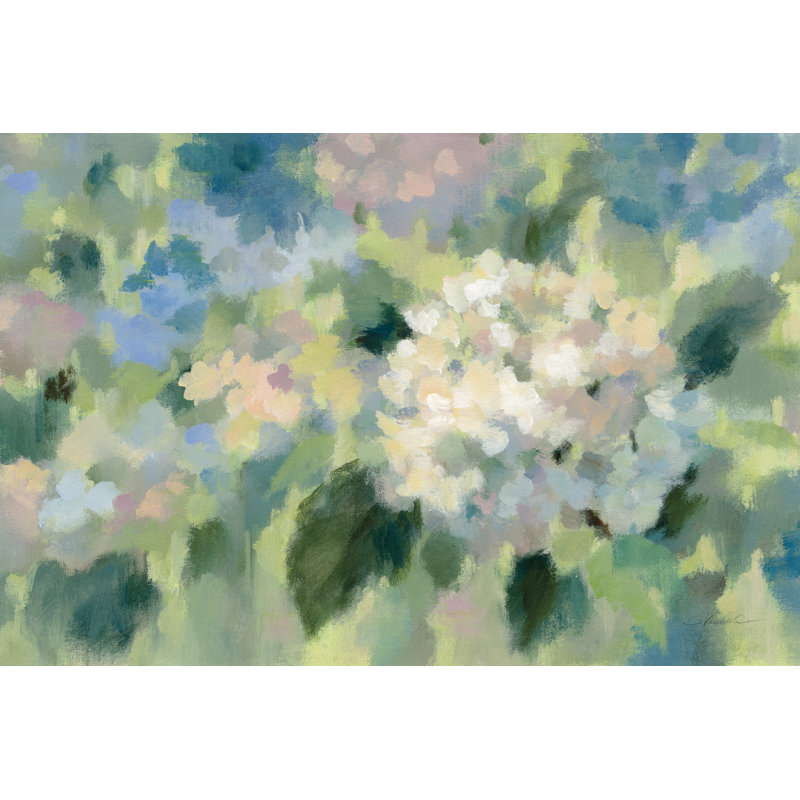 «Hydrangea Mosaic» par Silvia Vassileva, reproduction d'art sur toile tendue, H 32 po x l 48 po, Toile tendue, No Frame