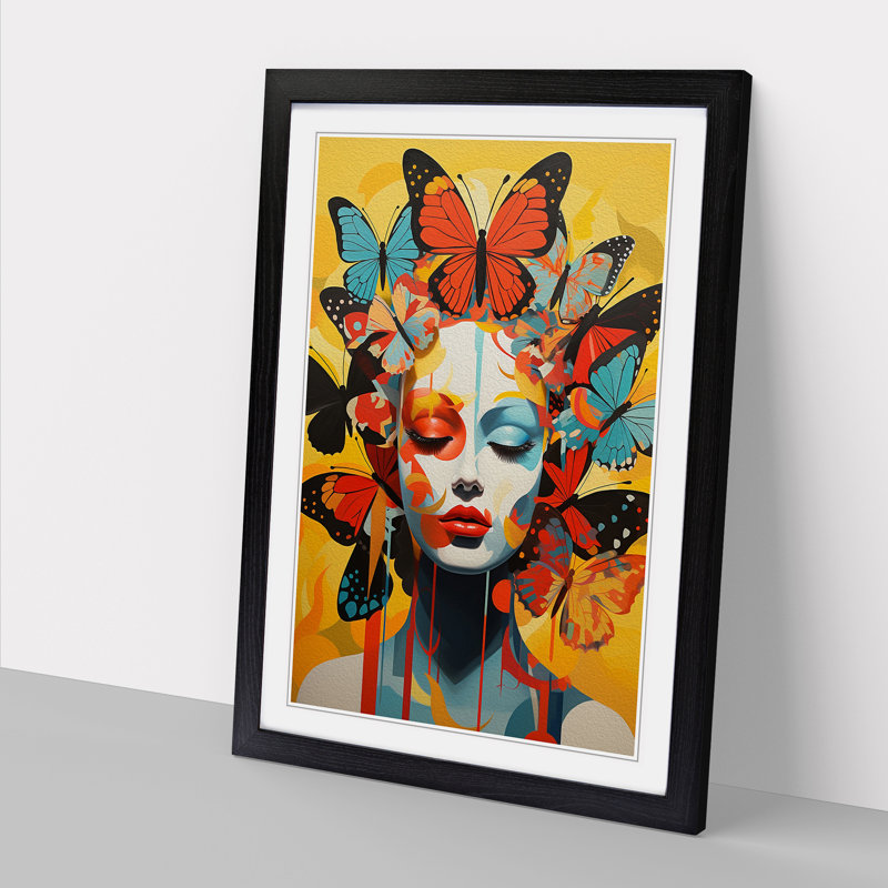 Butterfly Constructivism - Framed Print, Black Framed, 34cm H x 25cm W x 2cm D