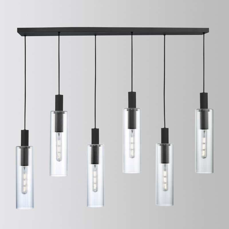 Crumbie 6 - Light Pendant, Satin Black, Clear