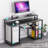 Modern Home Office Computer Writing Study Desk with Storage Shelves and Keyboard Tray-311122089