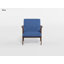 Fauteuil d'appoint moderne de style Mid-Century Garennier 27 po avec revêtement en tissu texturé, structure en bois d'hévéa massif, coussin d'assise en mousse Dacron-1567449155-1567449154