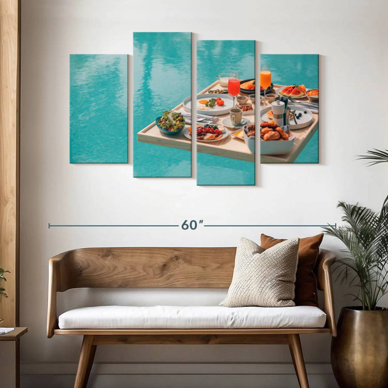 Petit déjeuner à la piscine flottante Yarlin, H 32 po x l 52 po