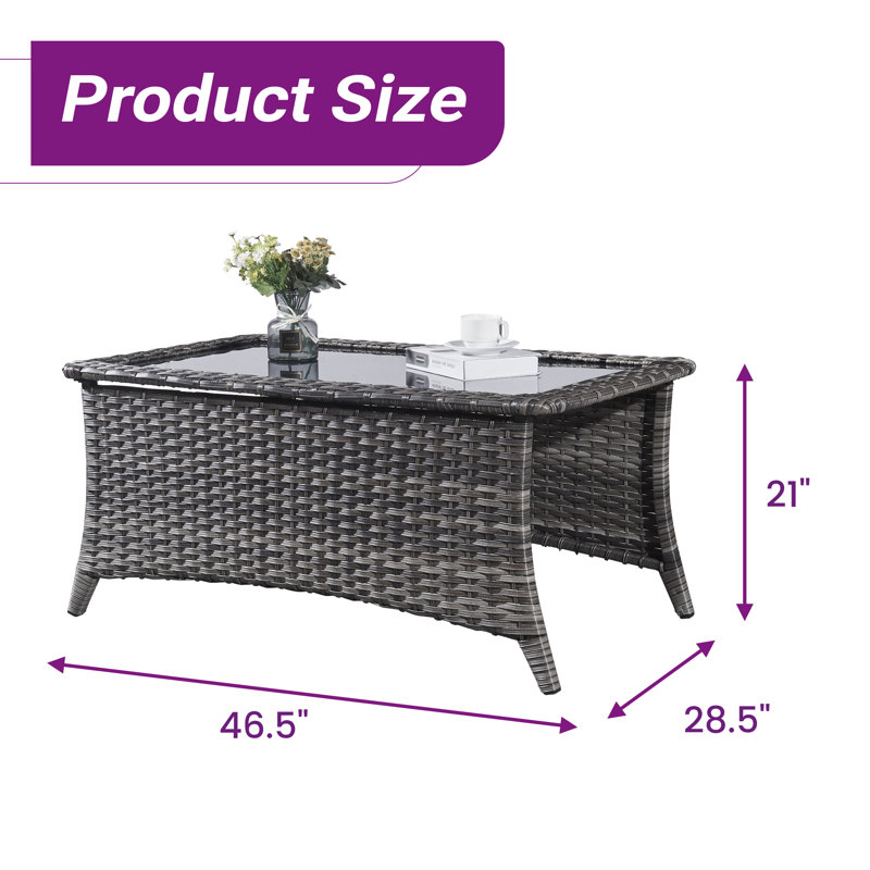 Table basse d'extérieur Bonia, Gris