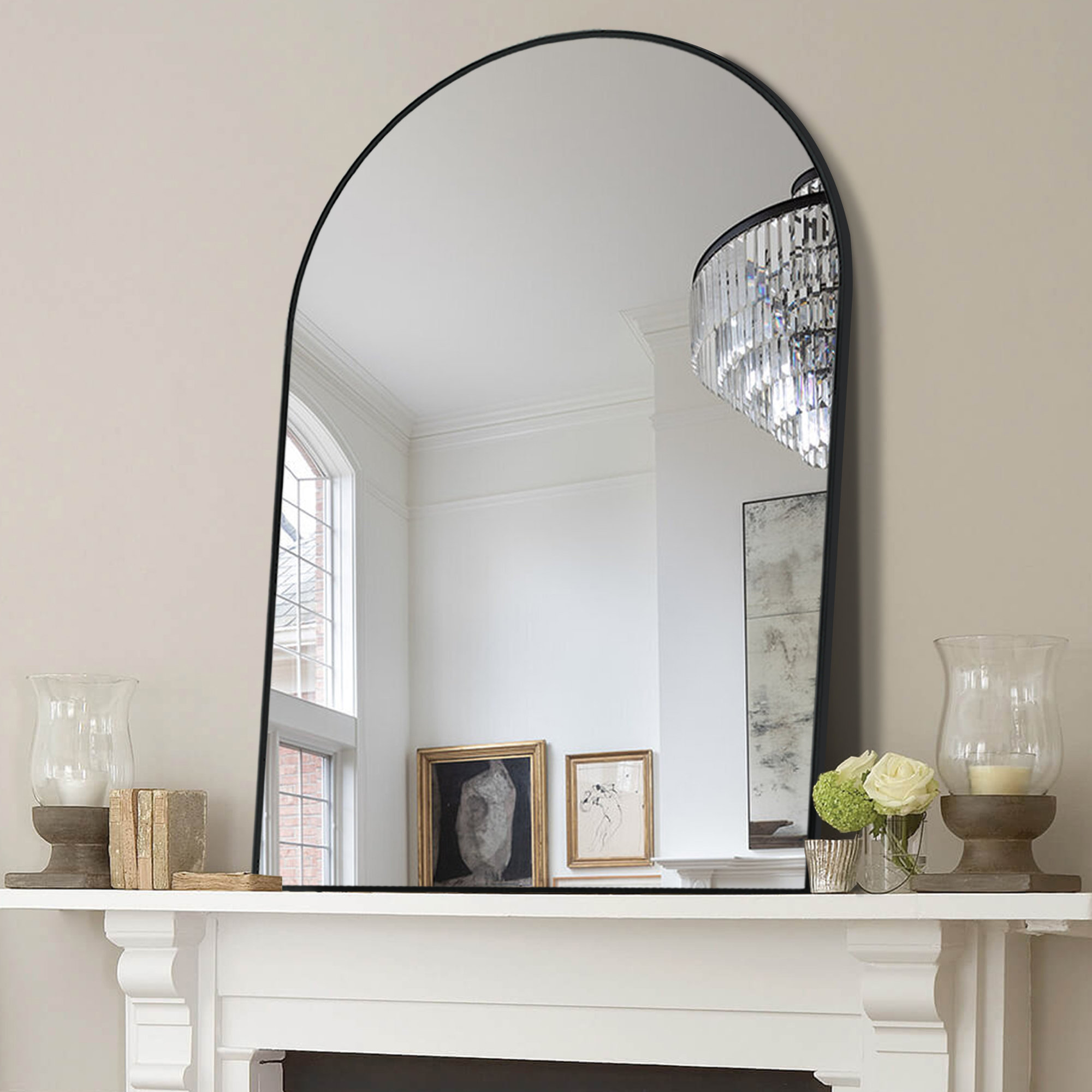 Igina Arched Metal Wall Mirror Accent Mirror Winston Porter Finish: Gold