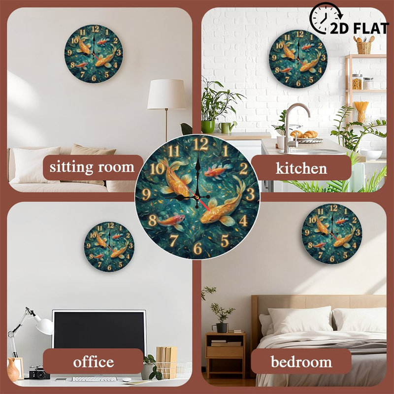 Horloge avec poisson nageant