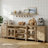 Corretta Buffet Cabinet With 4 Glass Doors, Shelves, and Drawers-1576161021