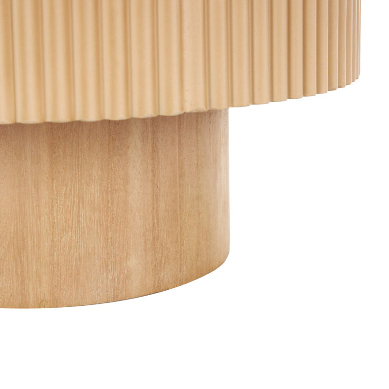 Bol décoratif à nervures en bois avec base surélevée Hallward Cole, Beige