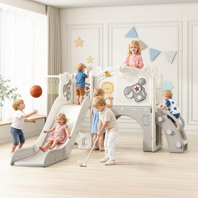 Ensemble de jeu 12 en 1 pour tout-petits, aire de jeux intérieure et extérieure avec planche à dessin, jeu de golf, anneau, panier de basketball pour tout-petits de 1 à 3 ans