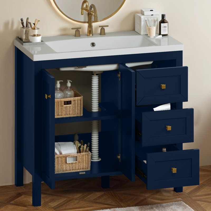  36 Inch Bathroom Vanity, Navy