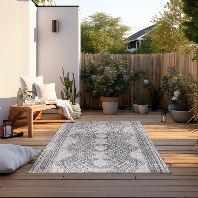 Dynamic Geometric Indoor / Outdoor Area Rug, Rectangular 200 x 290cm