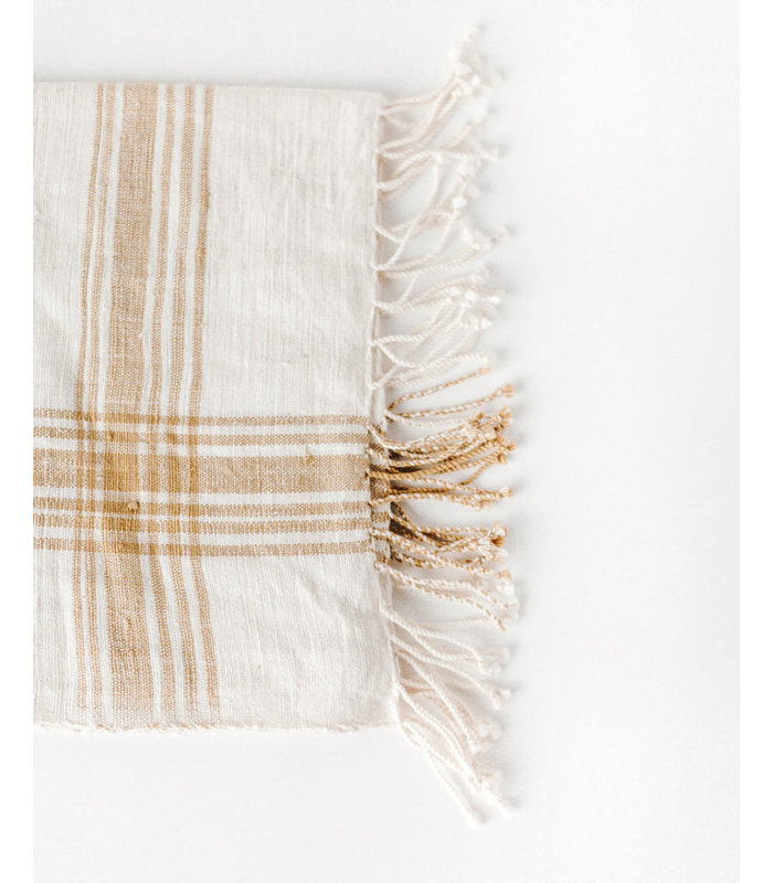 Cabin Hatch Cotton Throw Blanket, Beige