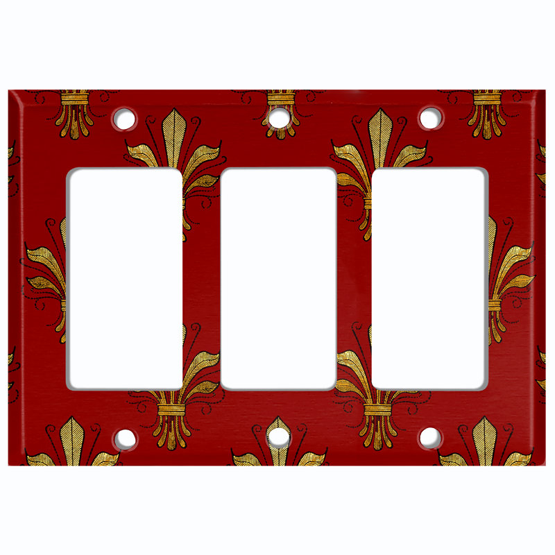 Patterned 3 - Gang Toggle Light Switch Standard Wall Plate