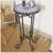 Patio Side Table,Blue+Black