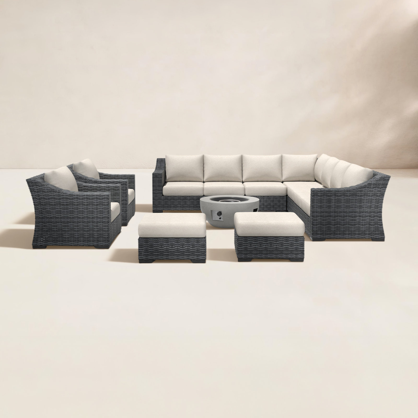 Eloisa Outdoor Conversation Set, Yes, Beige, Gray