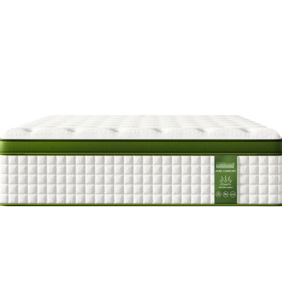 Matelas King Size, 35,5 cm d'épaisseur, mousse à mémoire de forme infusée de gel, ressorts ensachés, soulagement des mouvements, doux pour la peau, respirant, tissu, soutien multicouche en mousse, matériau robuste.