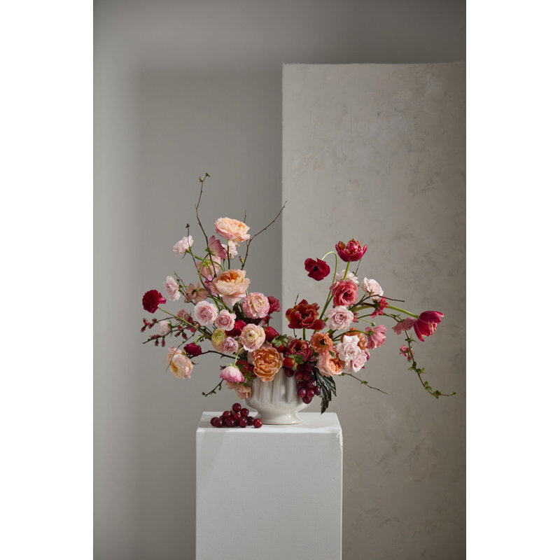 Tulipe compote, 5.5" H x 7.25" W x 7.25" D