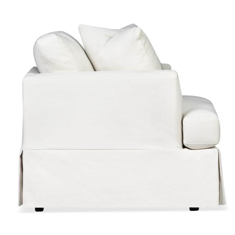 Lucia Slipcovered Armchair, Cruise Adrift Striped Basketweave