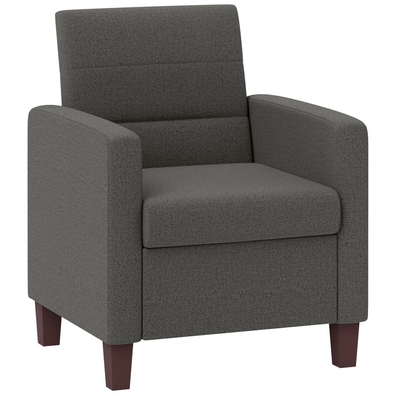 Fauteuil moderne en tissu avec coussins antidérapants, 100% polyester gris