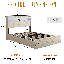 Structure de lit grand format avec 2 tiroirs de rangement et tête de lit à oreilles avec structure de lit tapissier en velours, lits capitonnés avec support en lattes de bois, facile à assembler, blanc-1931331024-1931331027