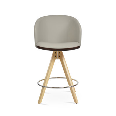 Athena Pyramid Swivel Wood Stool
