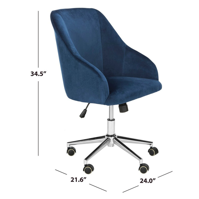 Chala Drafting Chair, Navy, Velvet