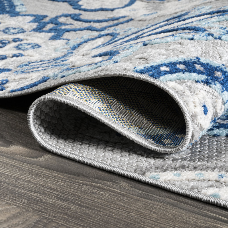 Tapis intérieur / extérieur gris clair / bleu Asgard, Tapis de couloir 2 pi 3 po x 10 pi