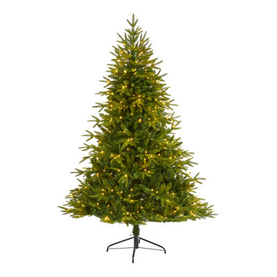 Green Lighted Artificial Fir Christmas Tree