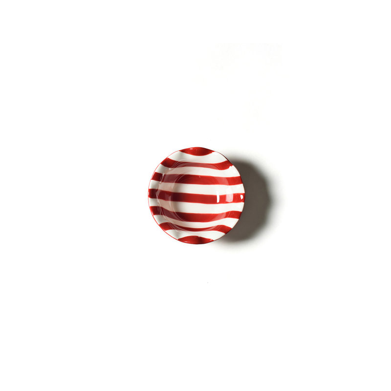 Red Stripe Ruffle Dipping Bowl