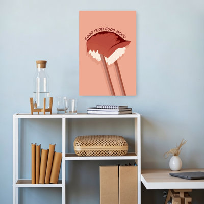 Good Food Good Mood Minimalist Wall Art Print 1 Piece Wrapped Canvas Wall Art