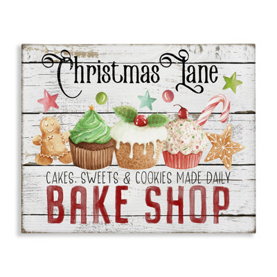 Christmas Lane Bake Shop Canvas Wall Art by Creatif Belle