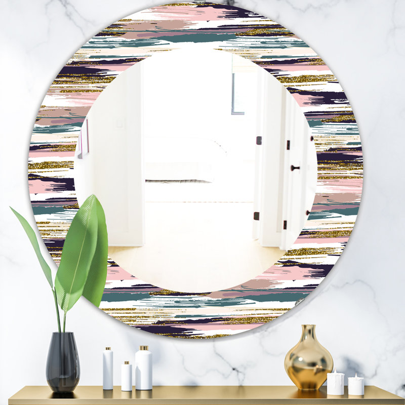 Miroir d'appoint moderne Glitter, H 23,6 po x l 23,6 po