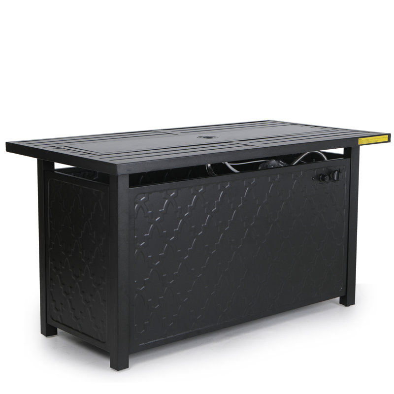 45" Rectangular Propane Gas Fire Pit Table for Outside Patio