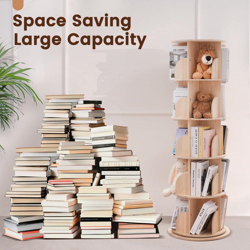 Rodjanae Bookcase, (5 Shelves) 62.5"H x 20.5"W x 20.5"D, Solid Color