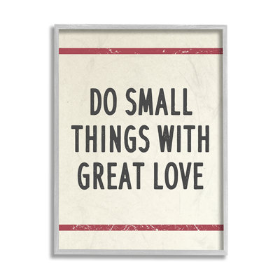 «Do Things with Great Love Red Bistro Stripe» par Daphne Polselli - impression d'art graphique