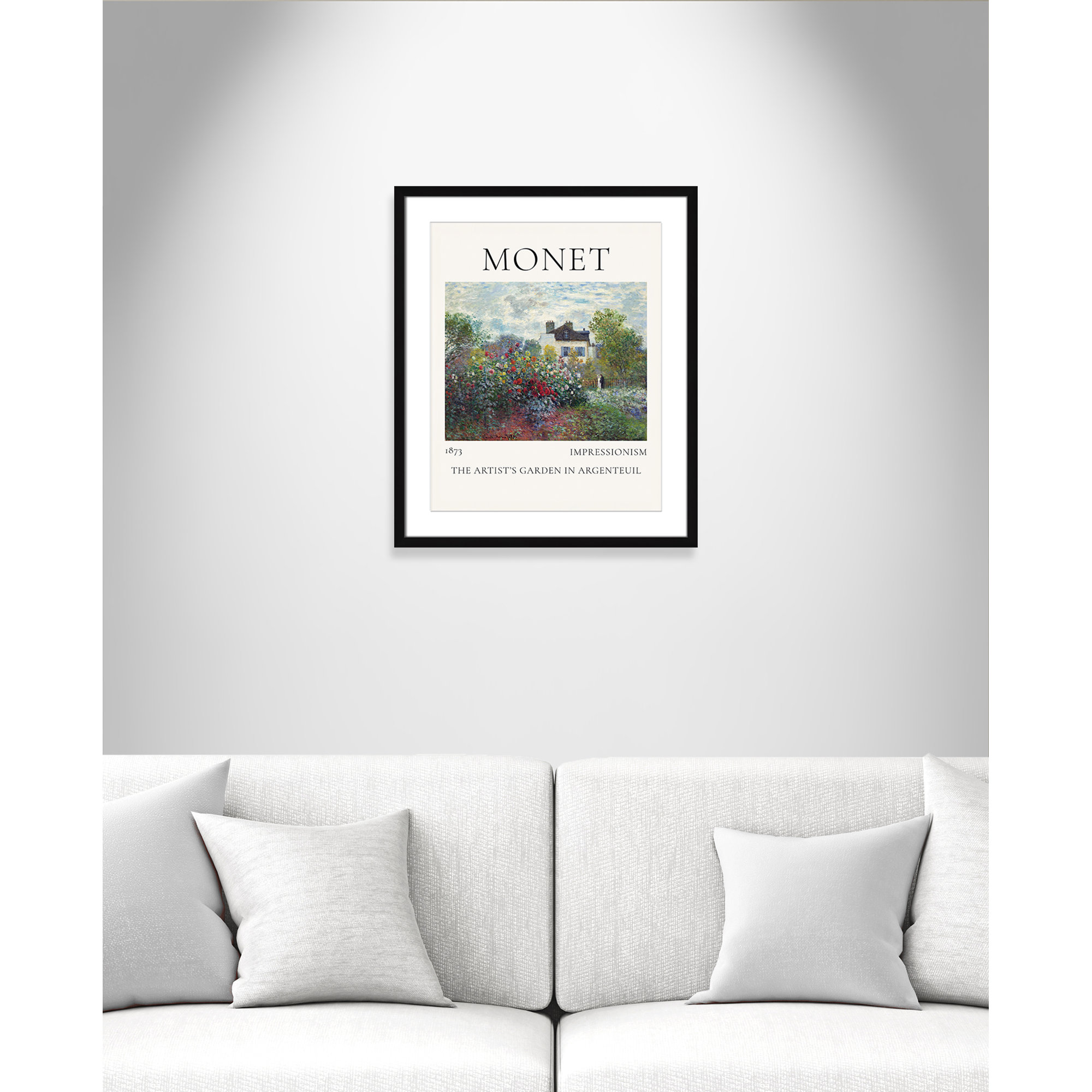Artists Garden in Argenteuil Print by Claude Monet, 25.5" H x 21.5" W x 1.25" D, Yes, Black Single Picture Frame
