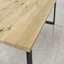 Isaias Oak Solid Wood Top Metal Base Dining Table-2100816749-2100816758