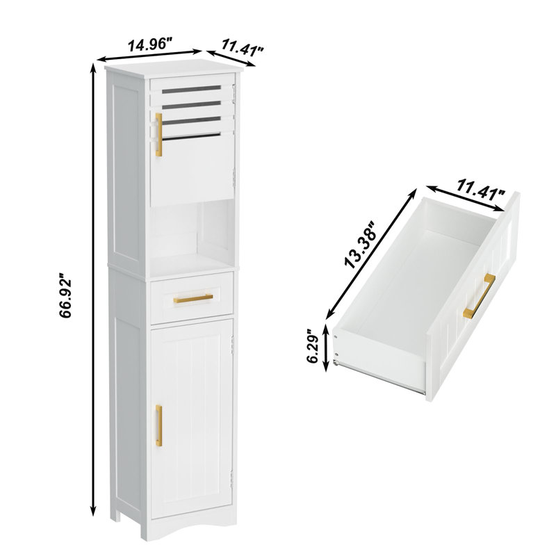 Grande armoire de rangement pour plancher de salle de bain
