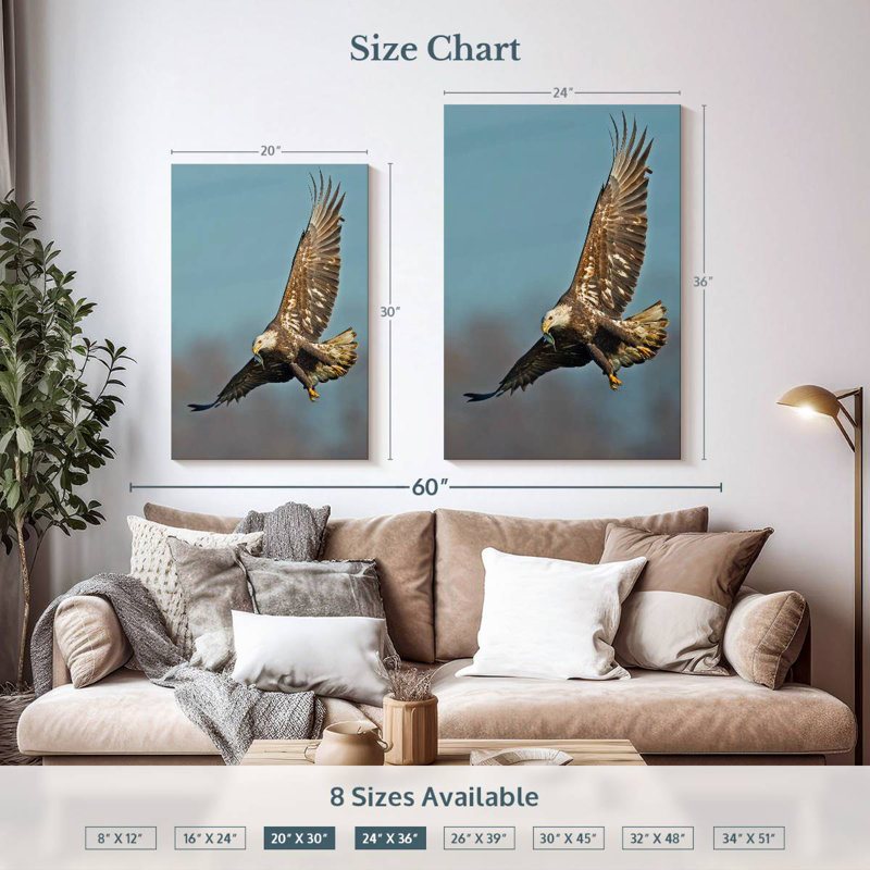 Brampt Soaring Bald Eagle, 36" H x 24" W