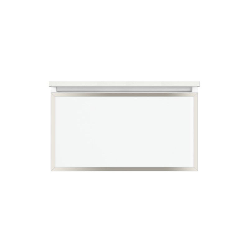 Profiles Framed 30" Single Bathroom Vanity Base Only, Beach/Matte Gold, Full Drawer, No
