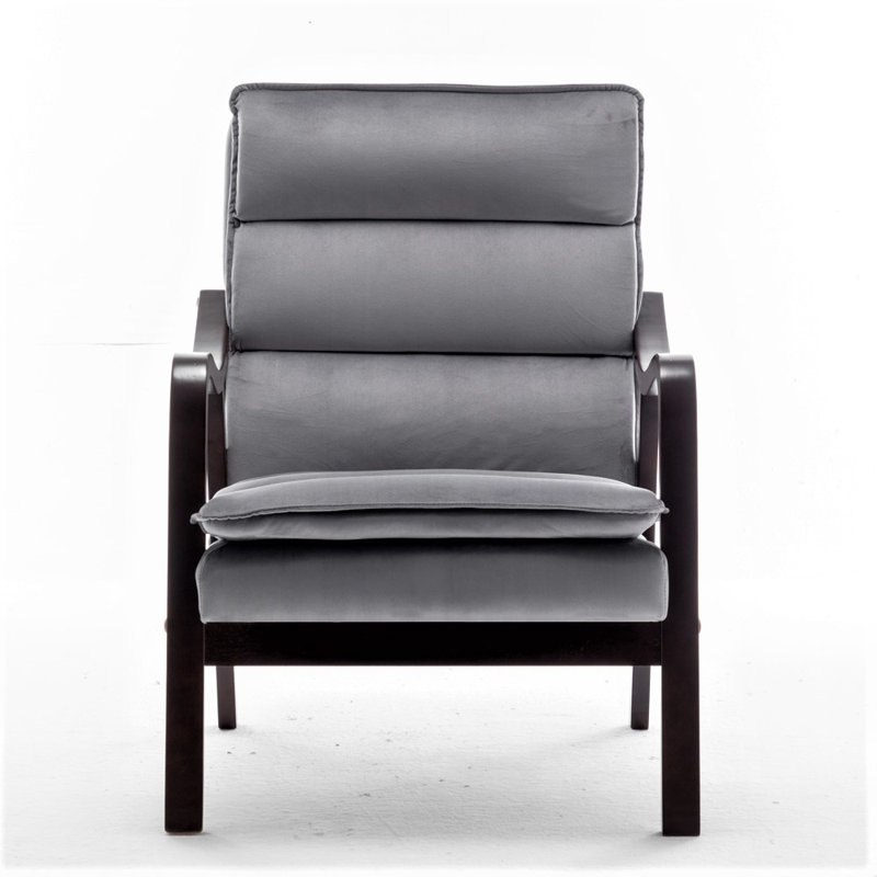 Velvet Armchair, Gray Velvet